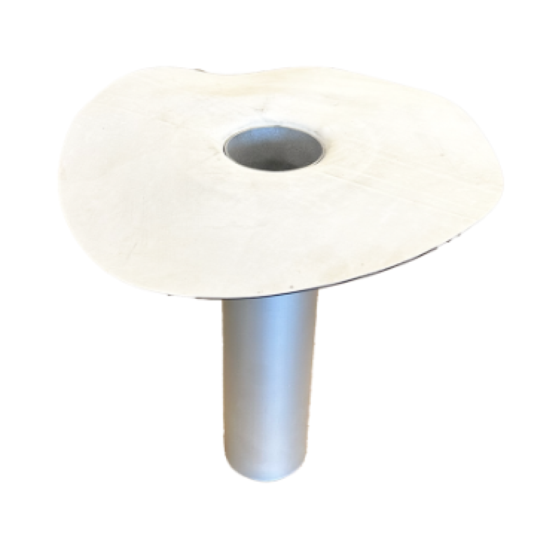 HWA Prefab EPDM Wit Manchet Aluminium Ø80mm - L300mm met Bevestigingsflens